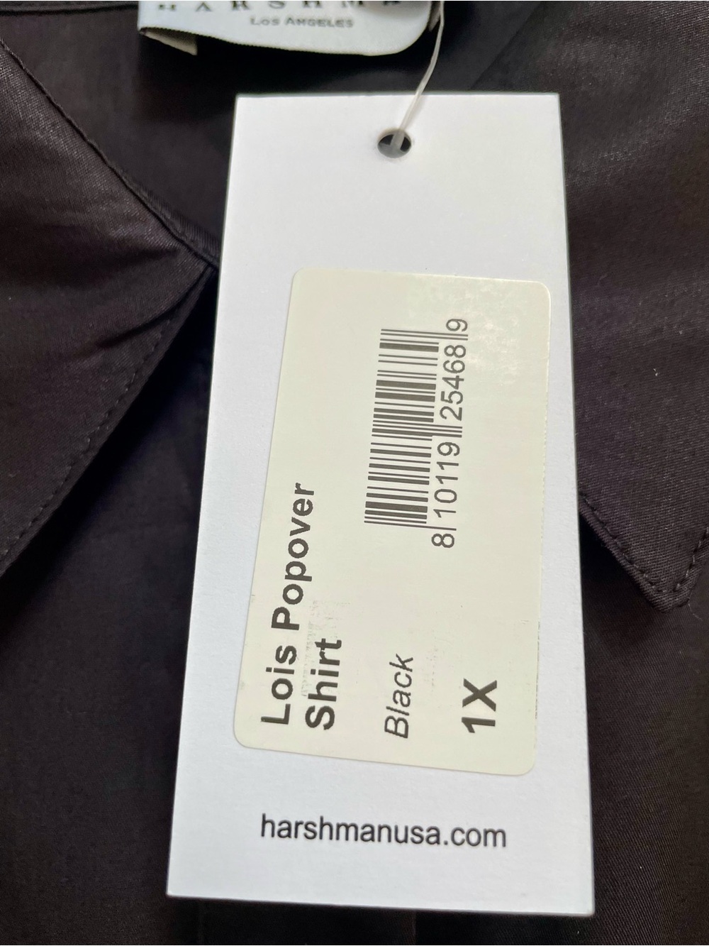 NWT Harshman Barbera Cotton Sateen
Blouse Top Black Size 1X Blouson Sleeve - Picture 15 of 15